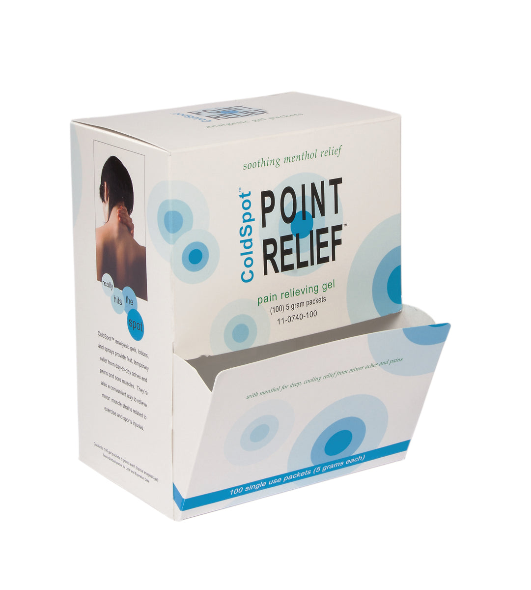 Point Relief ColdSpot Lotion - Gel Packet - 5 gram, Dispenser Box of 100