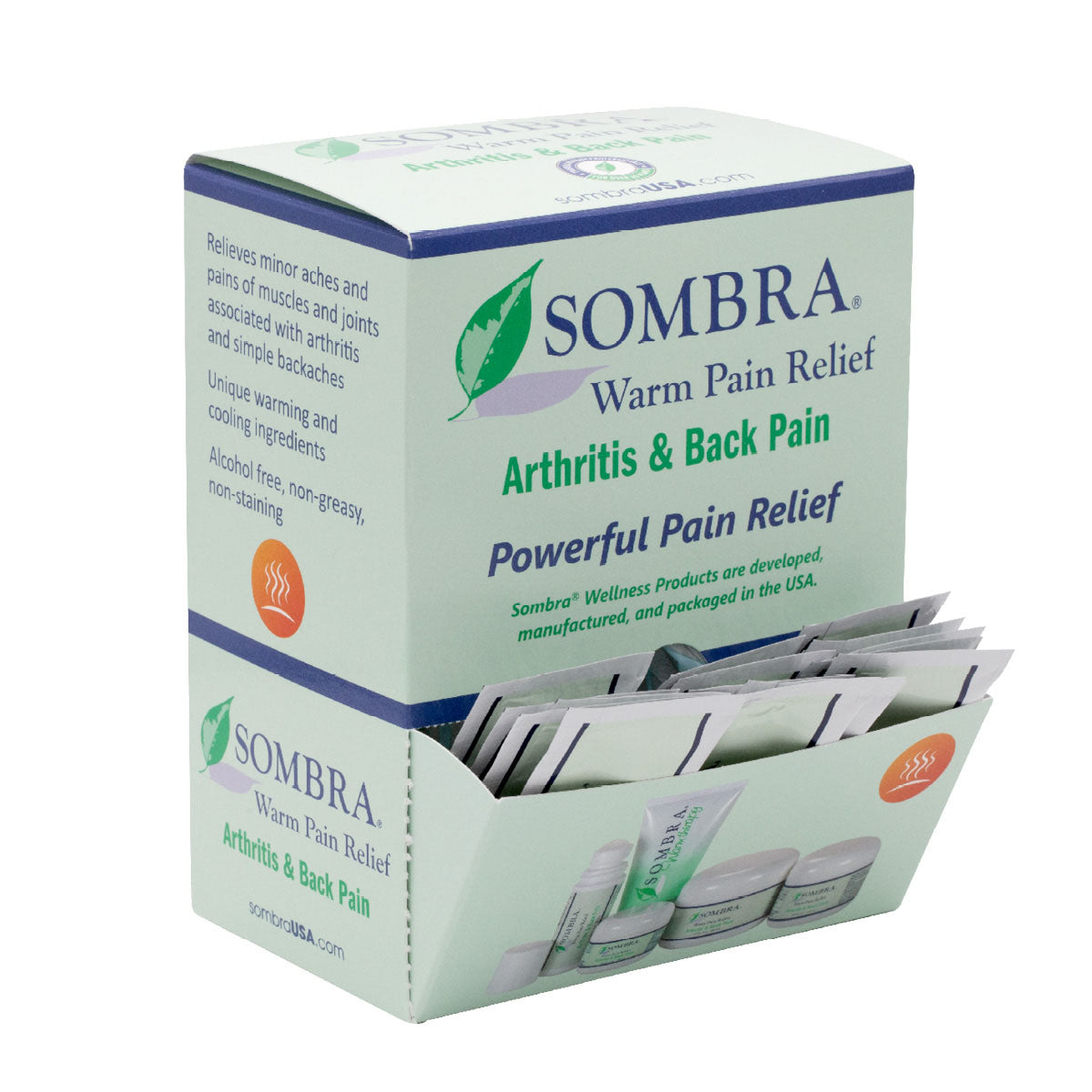Sombra Warm Pain Relief, 2 gram single-use packet, 1 dispenser with 100 each