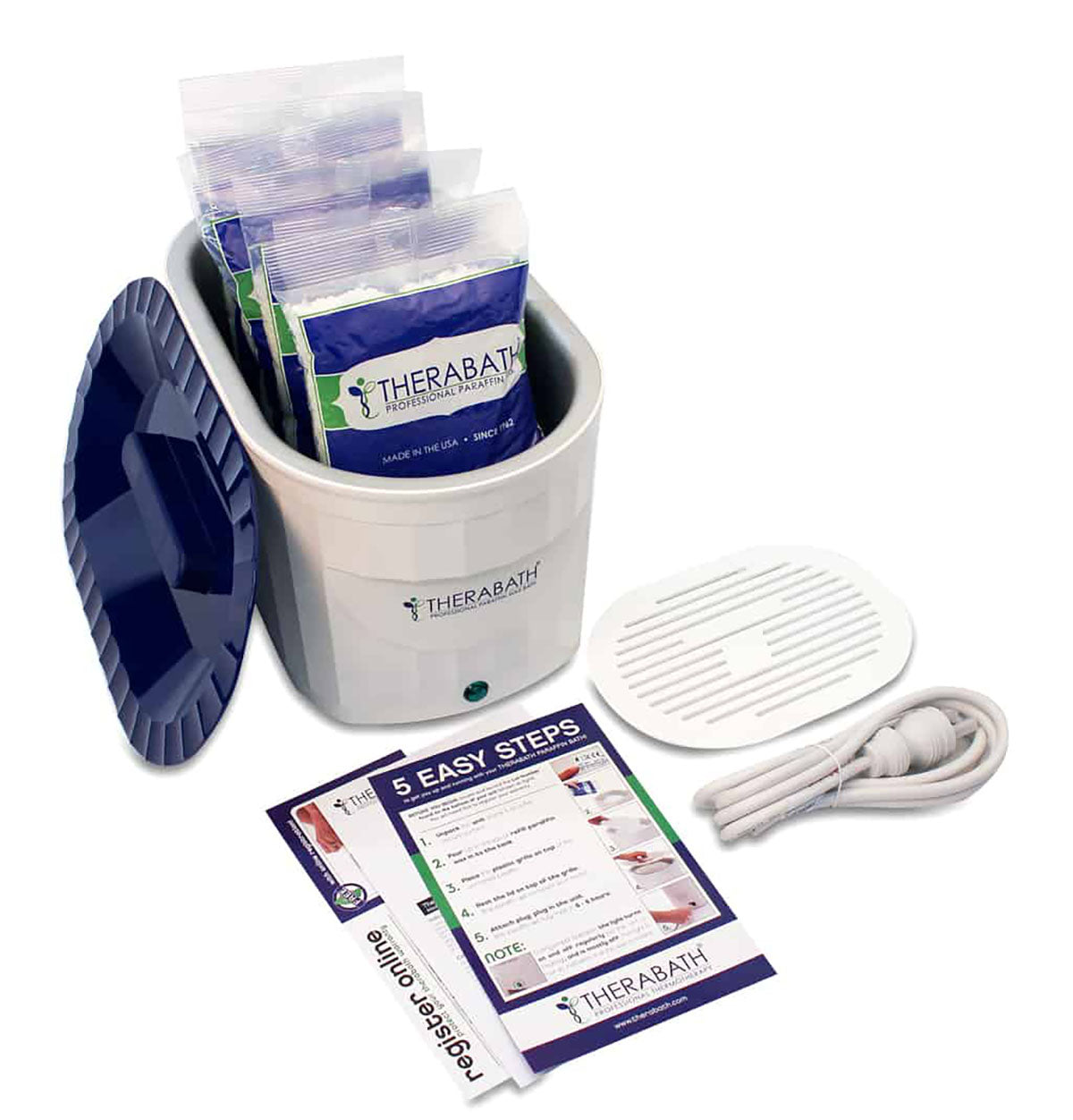Therabath Professional Paraffin Bath (TB7) with Paraffin Beads (6 x 1-lb Bags of Lavender Harmony), 220V