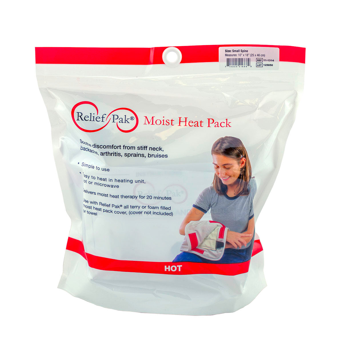 Relief Pak HotSpot Moist Heat Pack - spine-small size - 10