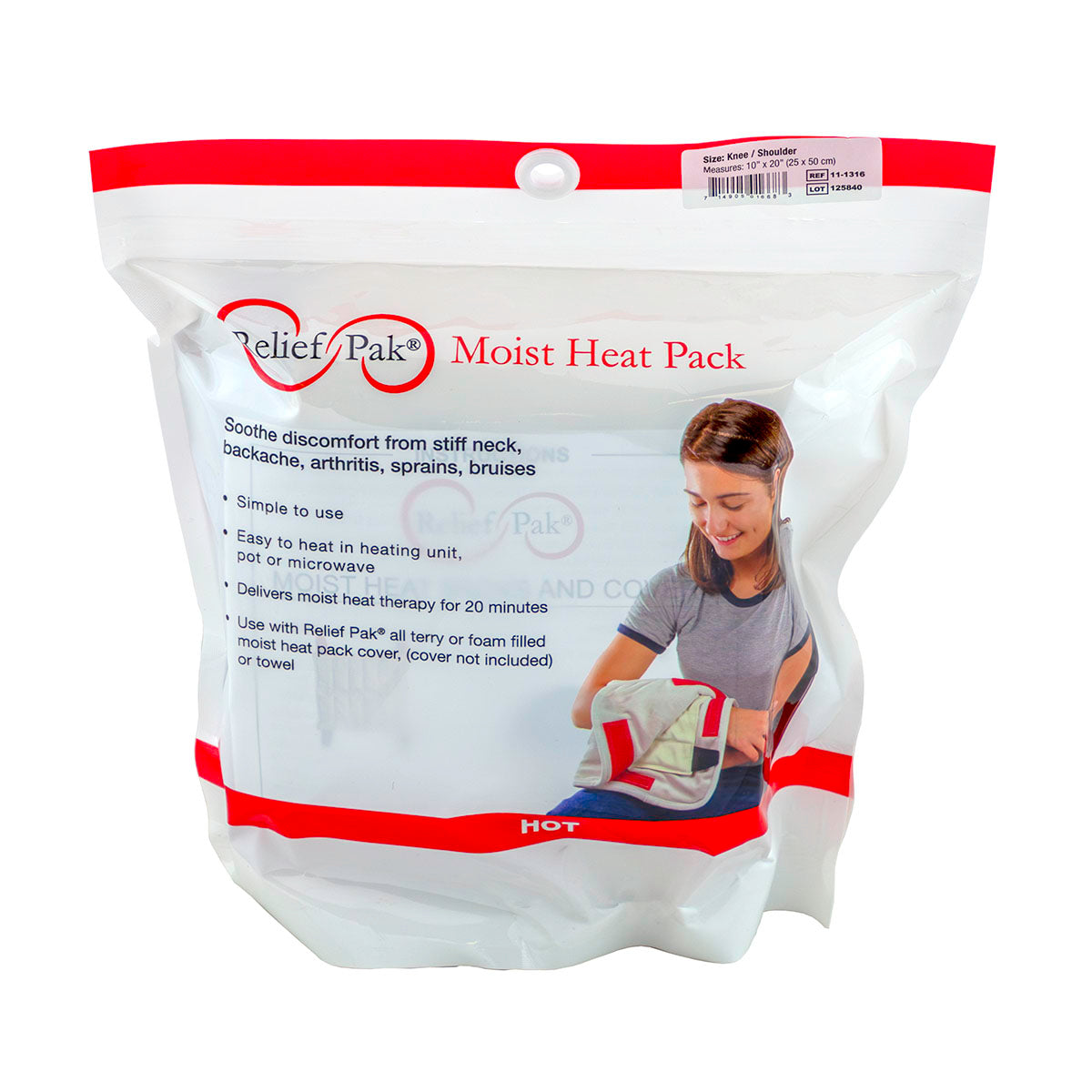 Relief Pak HotSpot Moist Heat Pack - knee-shoulder size - 10