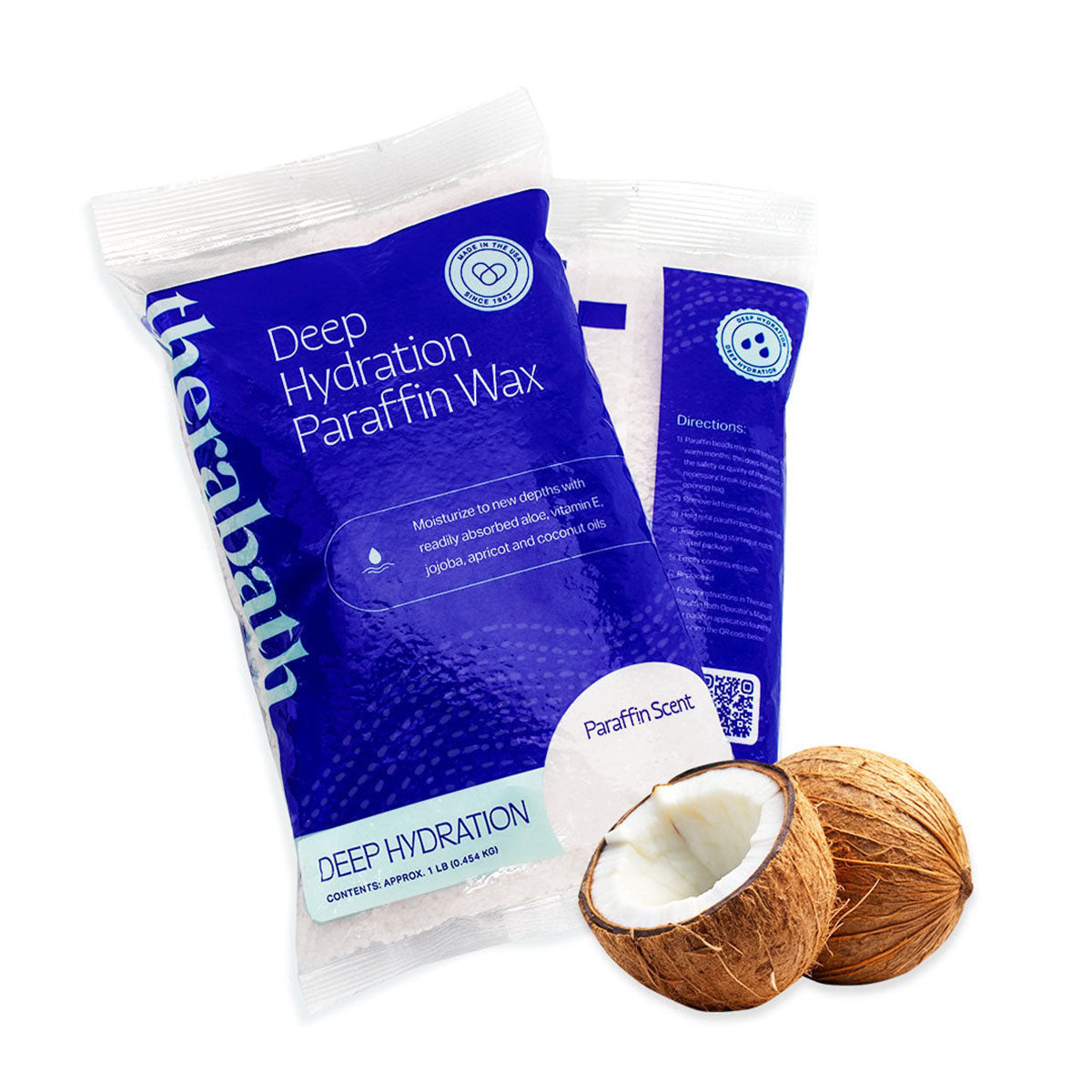 Therabath, Deep Hydration Refill Paraffin Wax, 6 x 1-lb Bag, Clearly Coconut