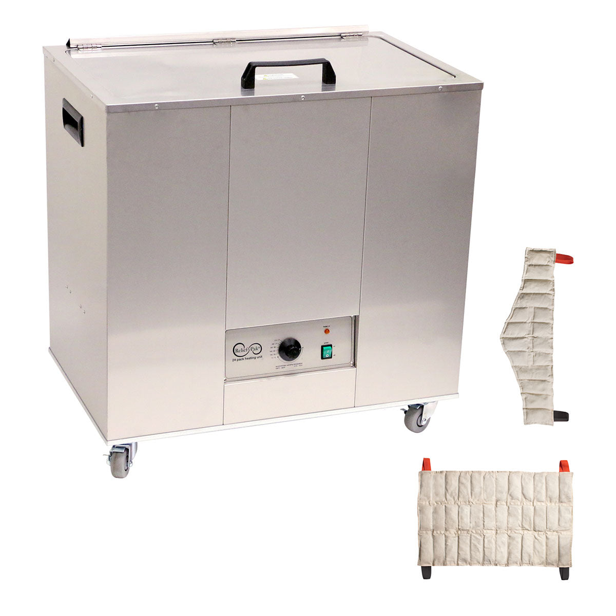 Relief Pak Heating Unit, 24-Pack Capacity, Mobile with (8) Oversize and (8) Neck Packs, 220V