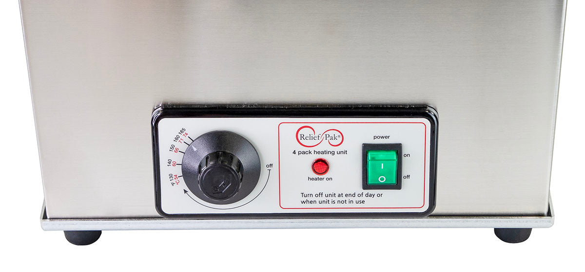 Relief Pak Heating Unit with Metal Top, 4-Pack Capacity, Stationary, 220V
