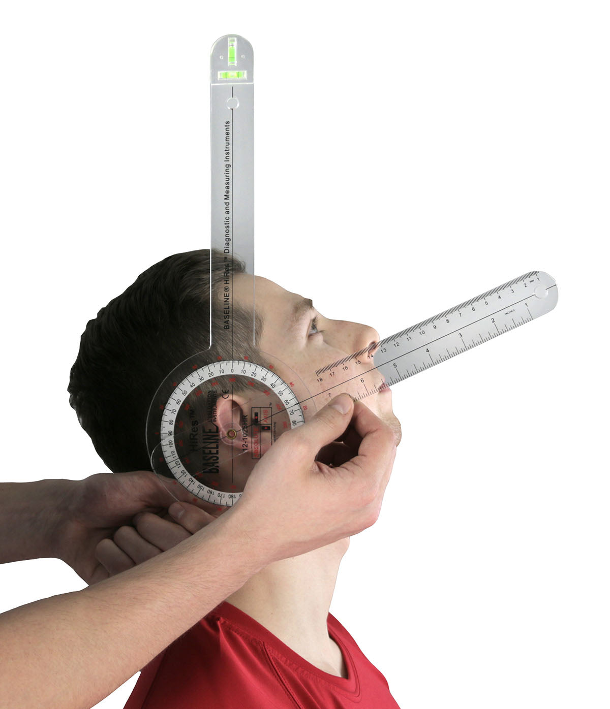 Baseline Plastic Absolute+Axis Goniometer - HiRes 360 Degree Head - 12 inch Arms