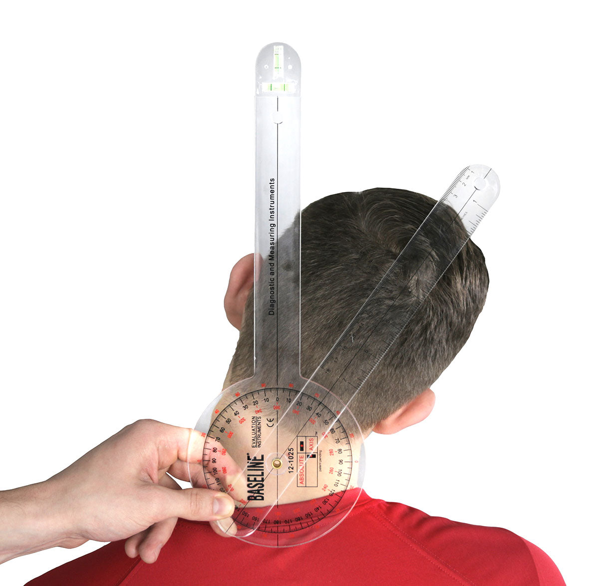 Baseline Plastic Absolute+Axis Goniometer - 360 Degree Head - 12 inch Arms, 25-pack
