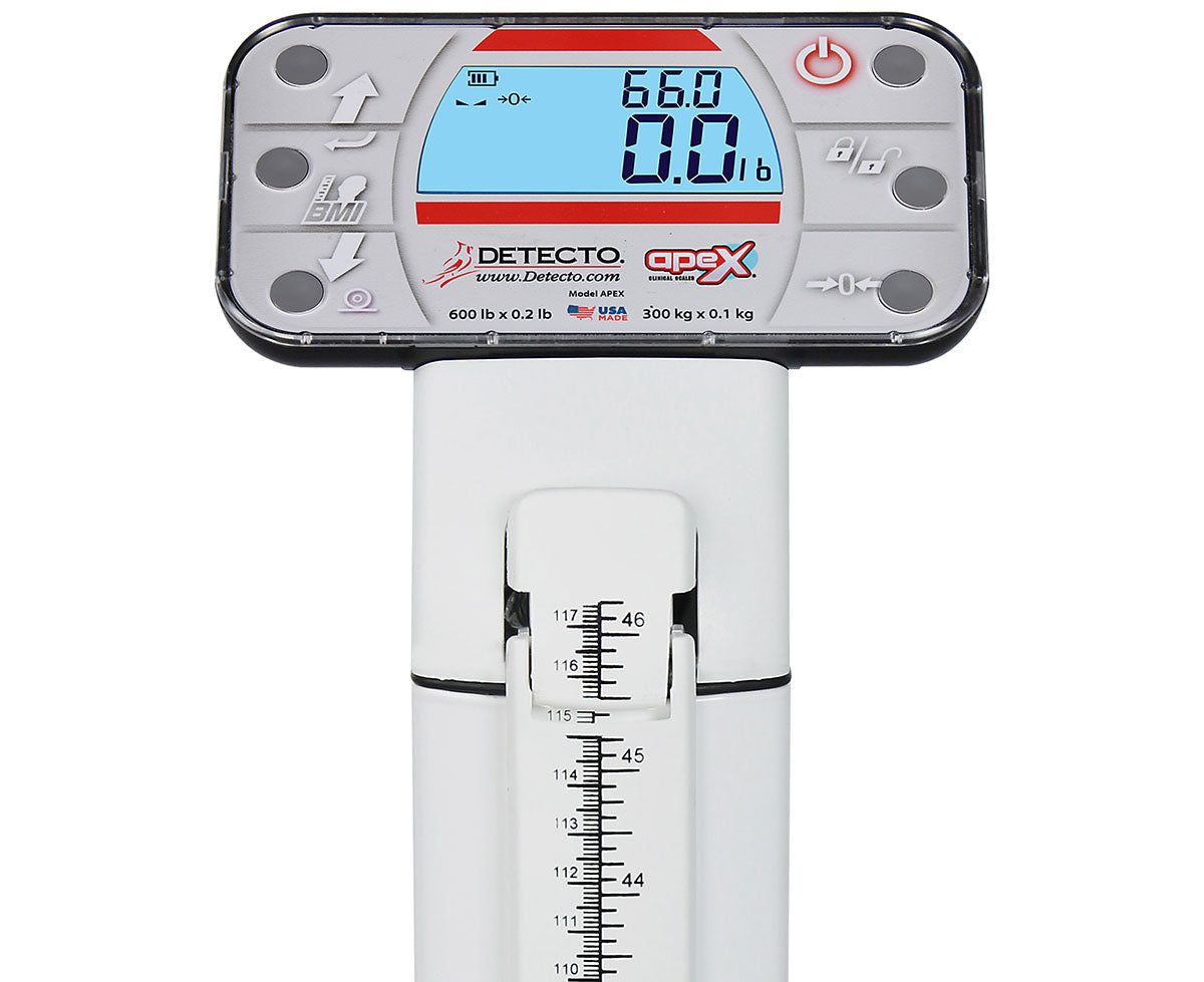 Detecto Apex Digital Clinical Scale w/Mechanical Height Rod (600 lb)