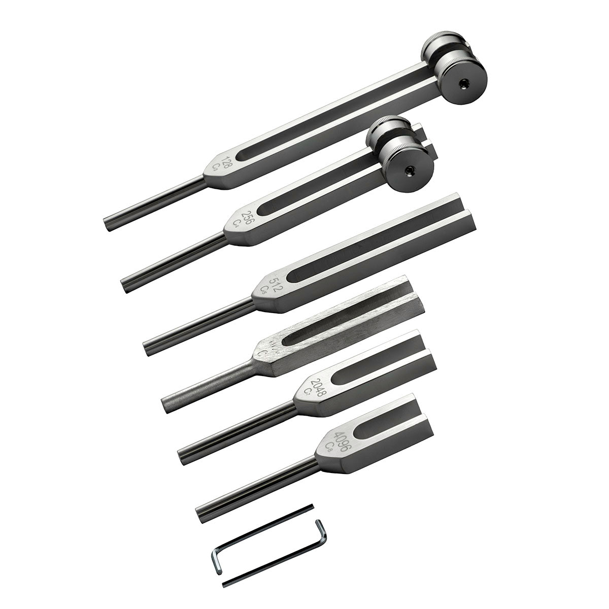 Baseline, Tuning Fork with protective carrying case, 6-piece set (128, 256, 512, 1024, 2048, 4096 cps)