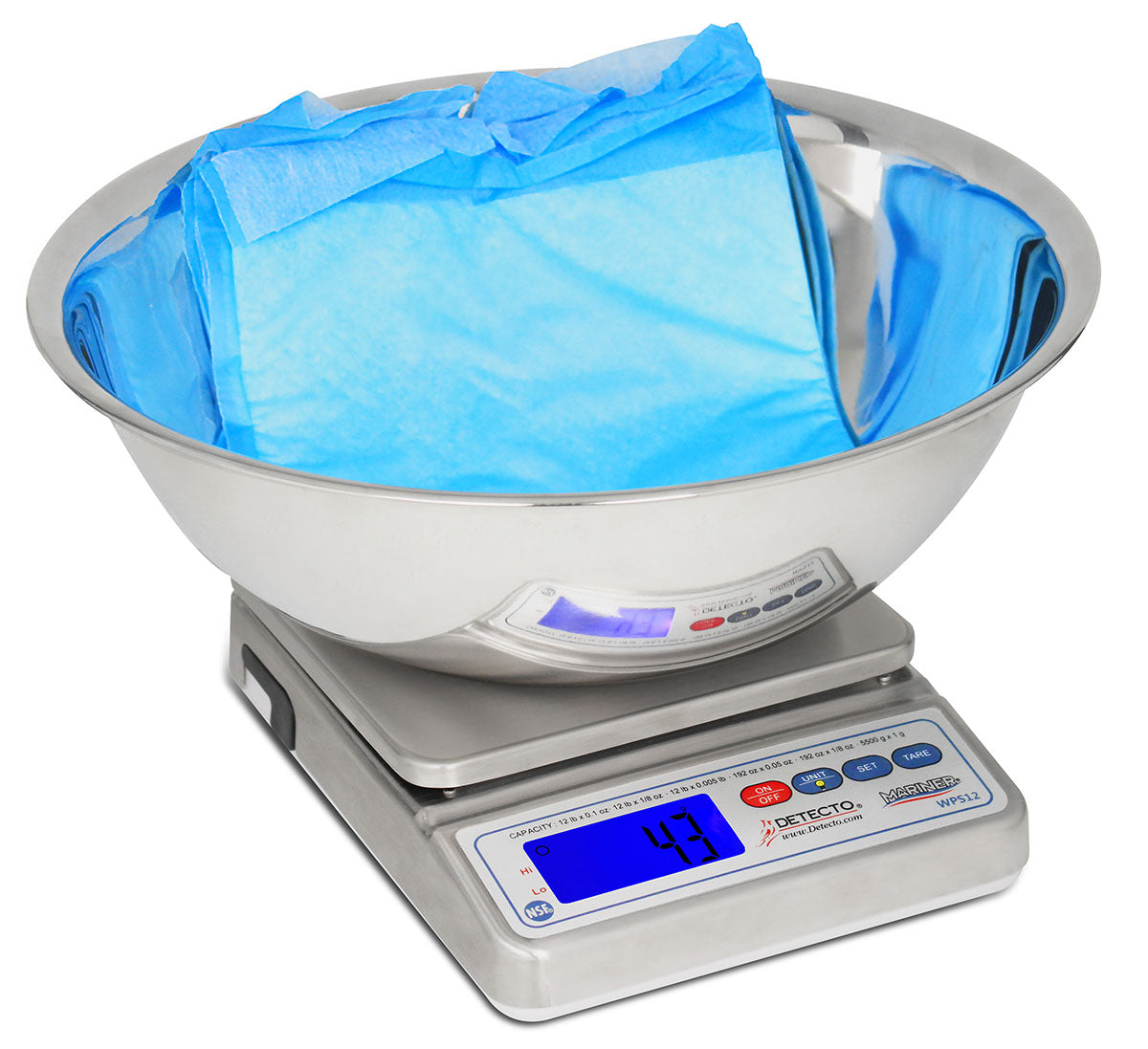 Detecto, Underpad/Wet Diaper Scale, Mariner Waterproof IP67, 12-lb capacity, Underpad Bowl