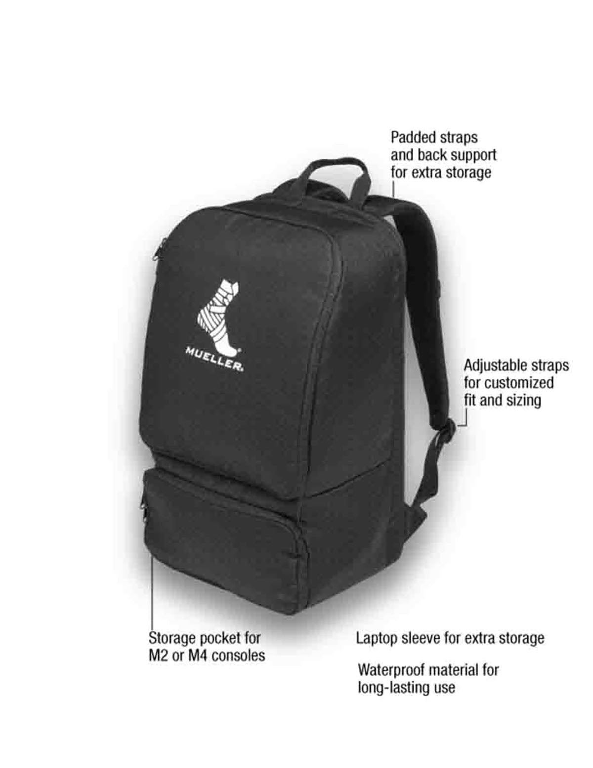 Mueller RecoveryCare REVIVE, Adjustable Strap Backpack for M2 and M4