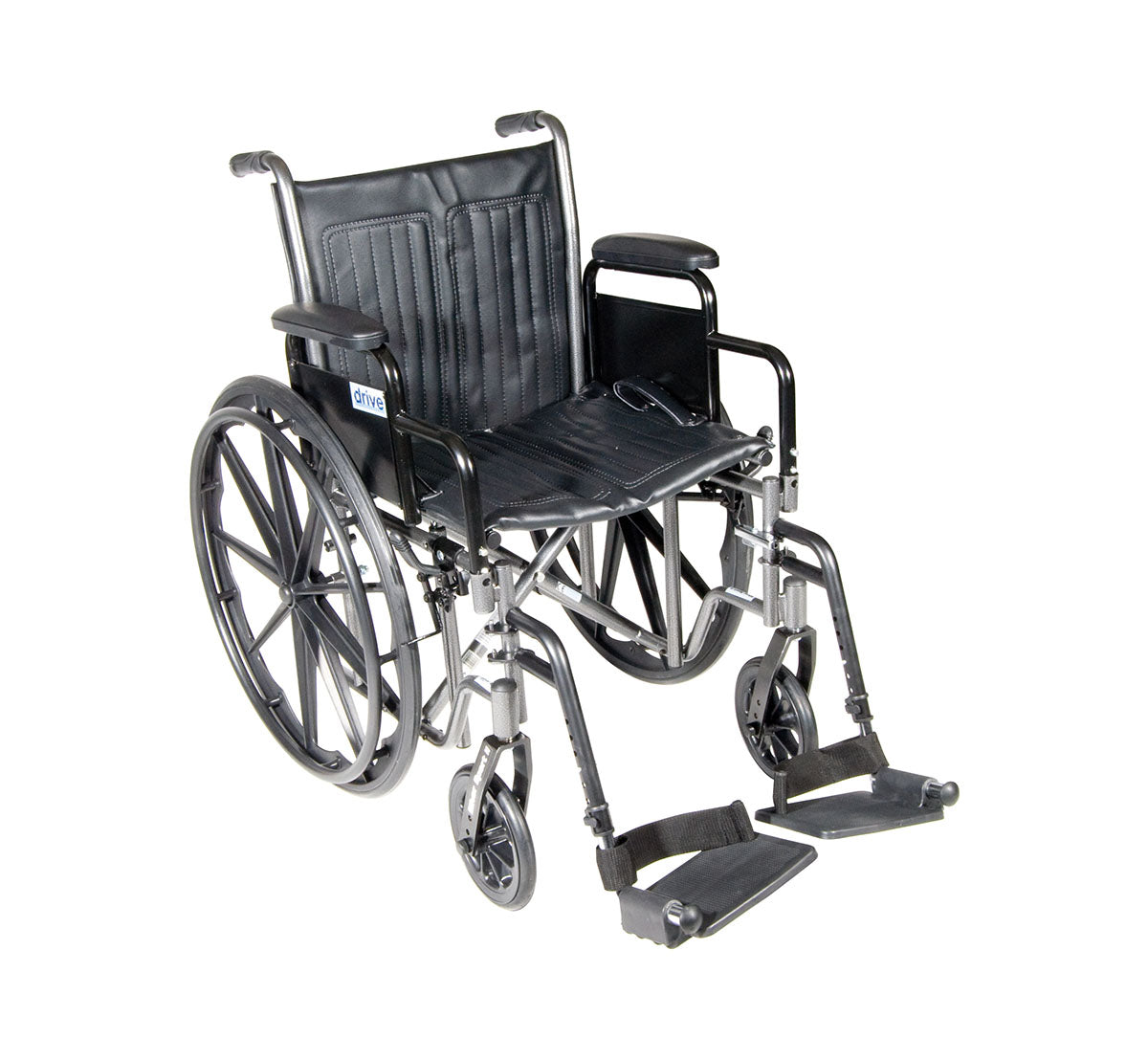 Drive, Silver Sport 2 Wheelchair, Detachable Desk Arms, Swing away Footrests, 18