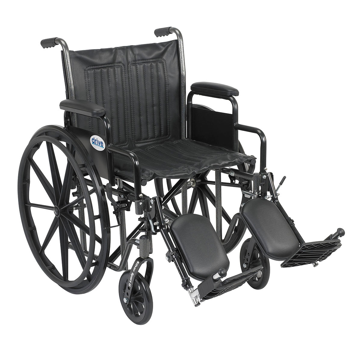 Drive, Silver Sport 2 Wheelchair, Detachable Desk Arms, Elevating Leg Rests, 20