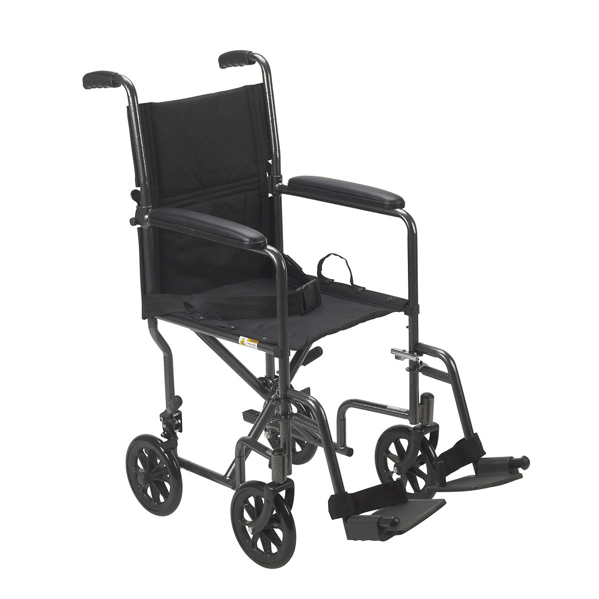 Drive, Lightweight Steel Transport Wheelchair, Fixed Full Arms, 19