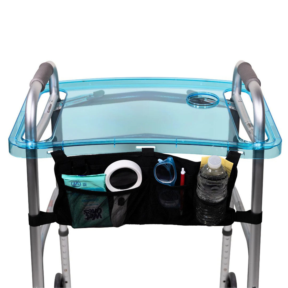 StrongArm Clear View Walker Tray and Bag, Blue