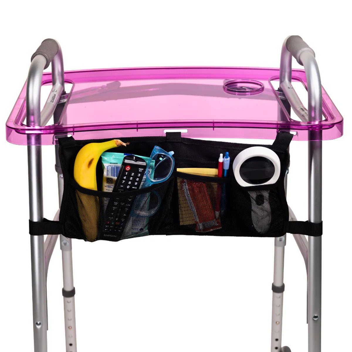 StrongArm Clear View Walker Tray and Bag, Purple