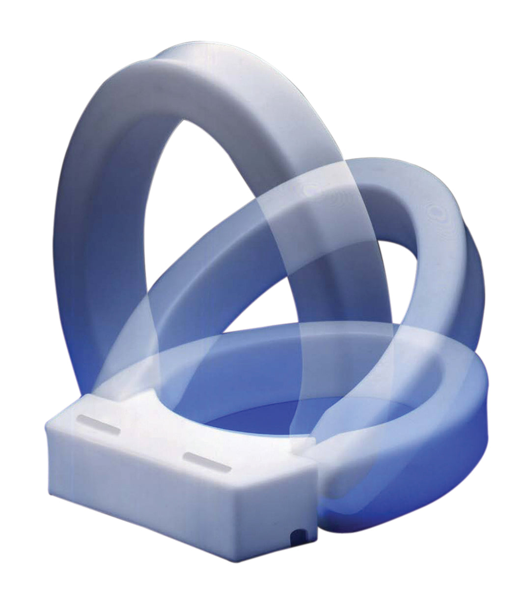 Elevated toilet seat , hinged, elongated