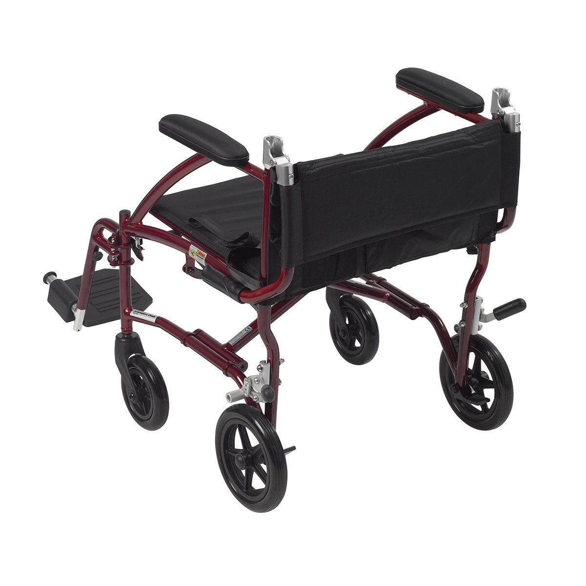 Drive, Fly Lite Ultra Lightweight Transport Wheelchair, Burgundy