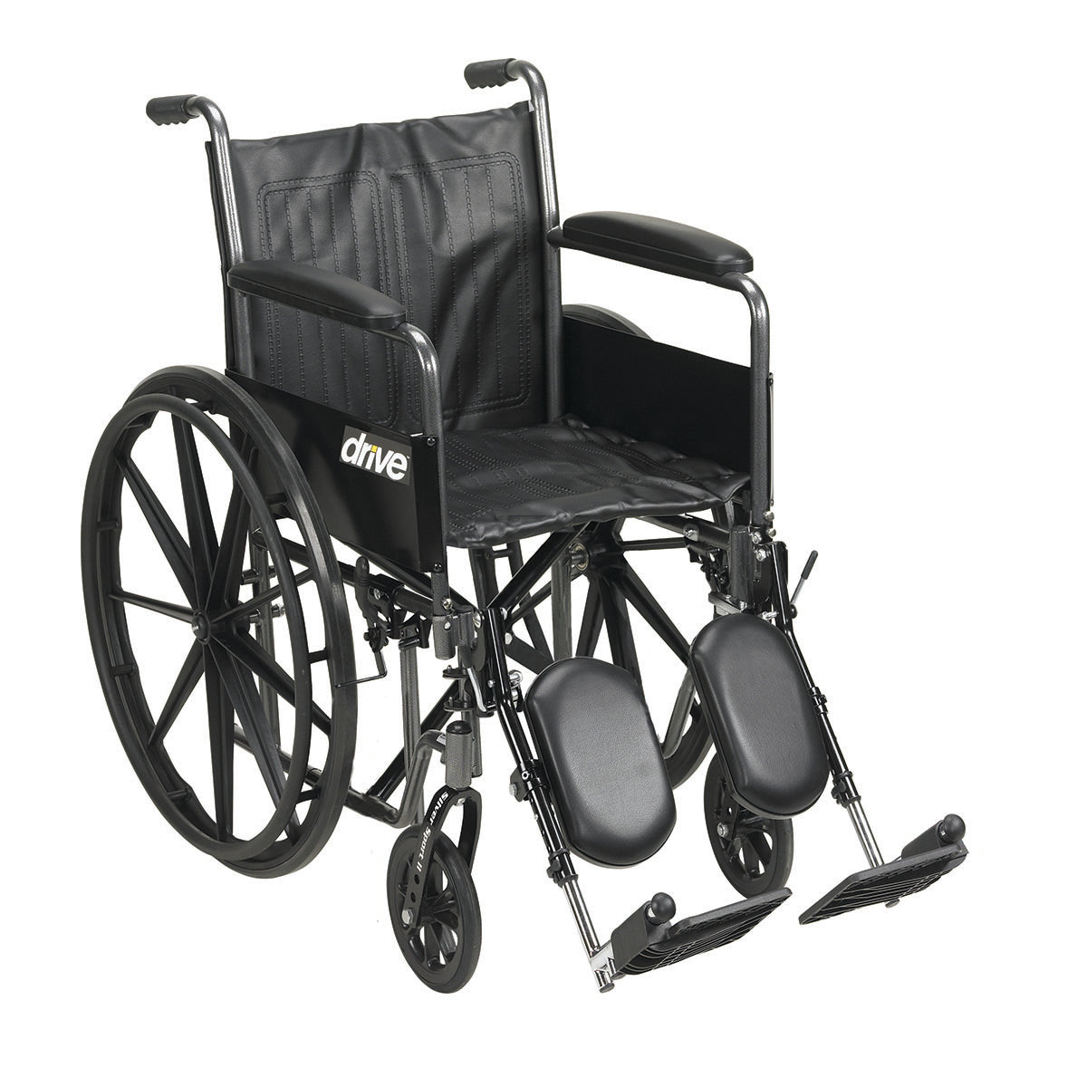 Drive, Silver Sport 2 Wheelchair, Detachable Full Arms, Elevating Leg Rests, 20
