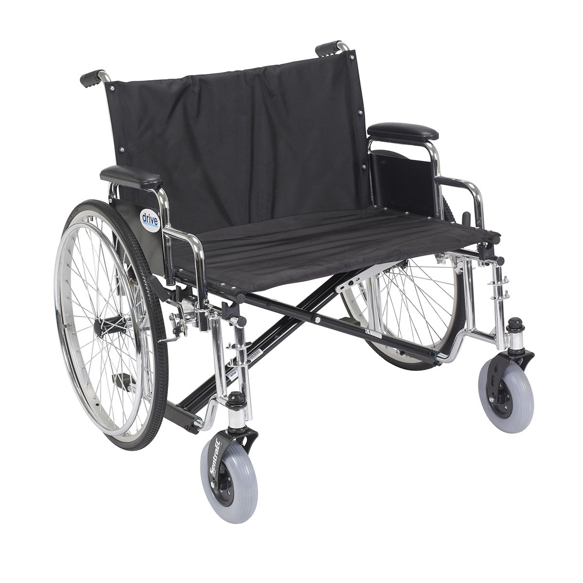 Drive, Sentra EC Heavy Duty Extra Wide Wheelchair, Detachable Desk Arms, 28
