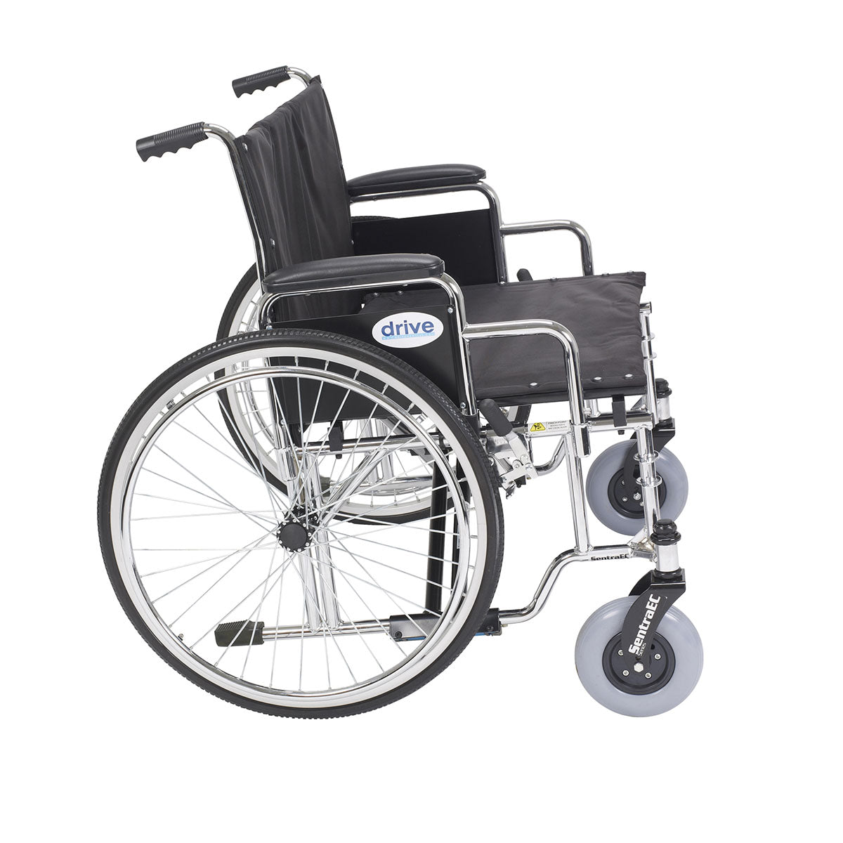 Drive, Sentra EC Heavy Duty Extra Wide Wheelchair, Detachable Desk Arms, 28