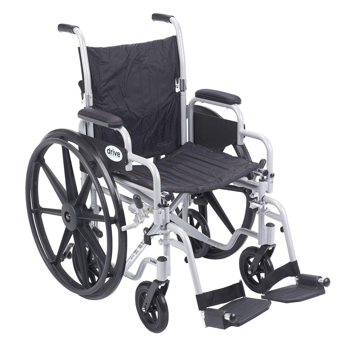 Drive, Poly Fly Light Weight Transport Chair Wheelchair with Swing away Footrests, 18