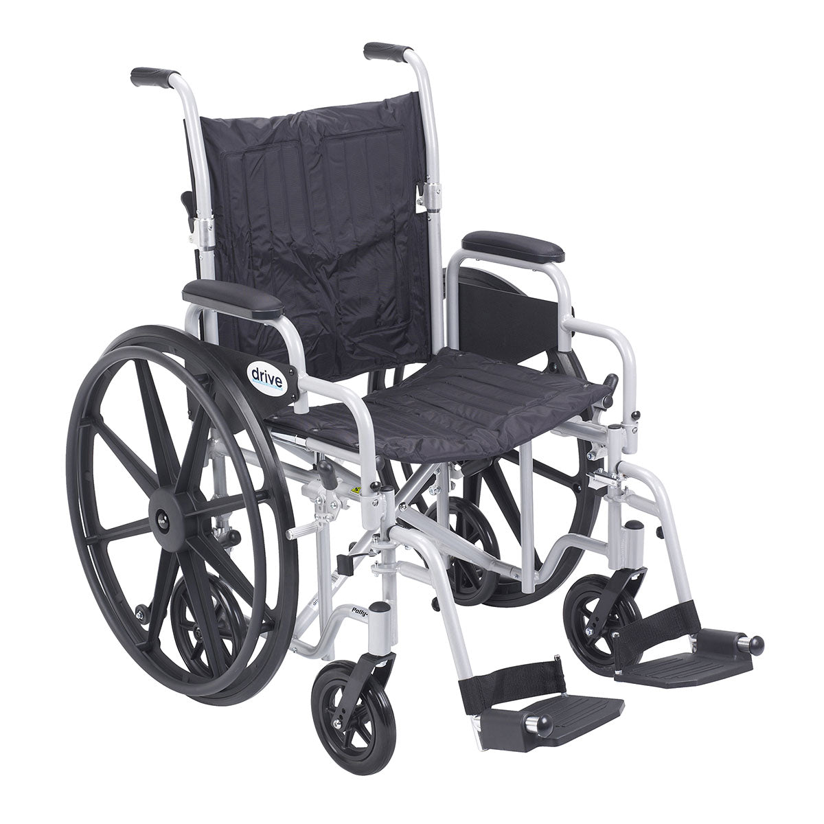 Drive, Poly Fly Light Weight Transport Chair Wheelchair with Swing away Footrests, 20