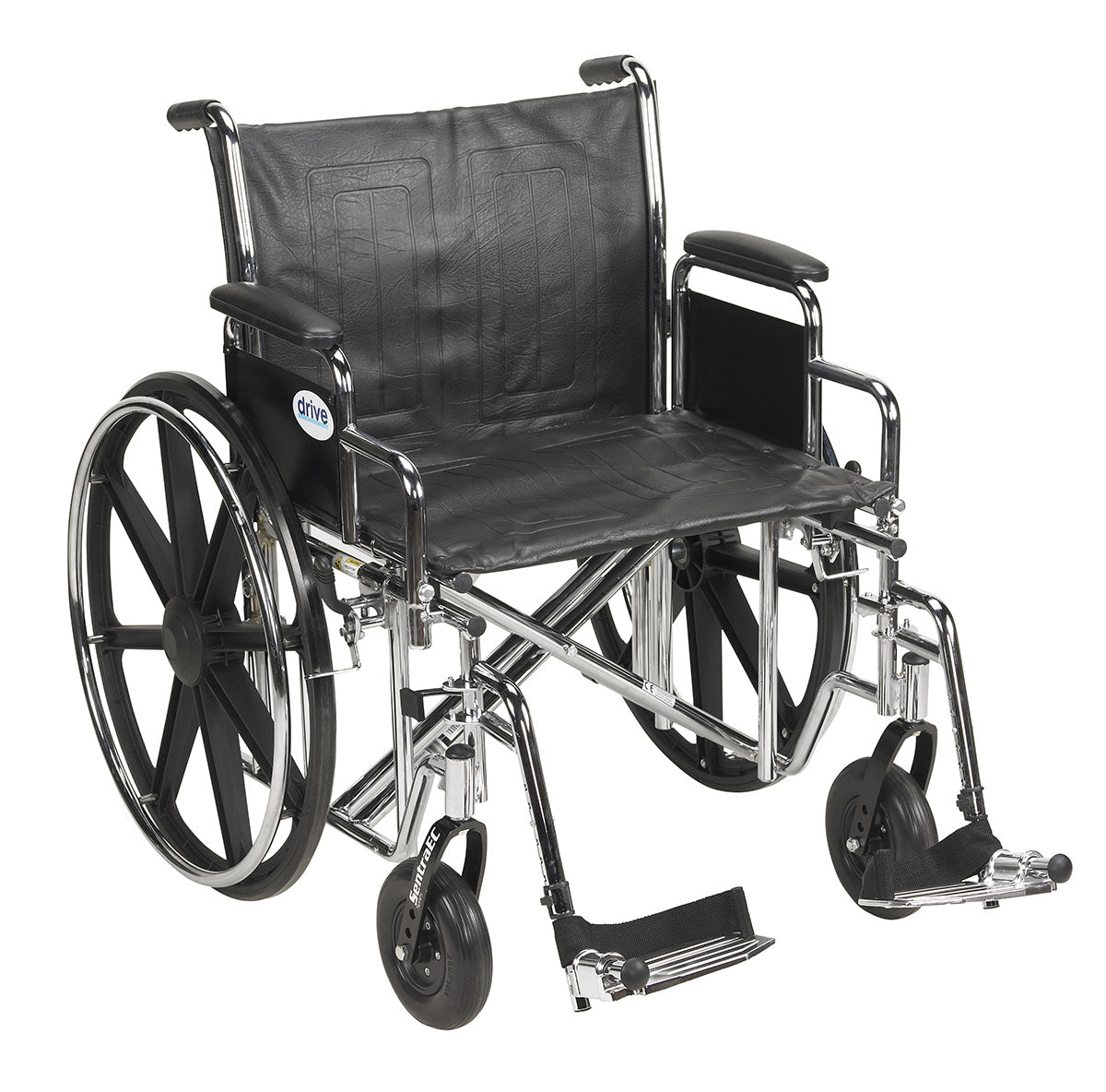Drive, Sentra EC Heavy Duty Wheelchair, Detachable Desk Arms, Swing away Footrests, 22