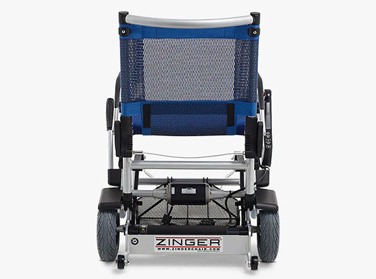 Zinger Folding Power Chair, Two-Handed Control, Blue