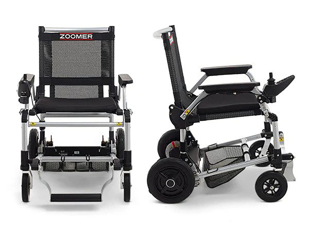Zoomer Folding Power Chair, One-Handed Control, Black
