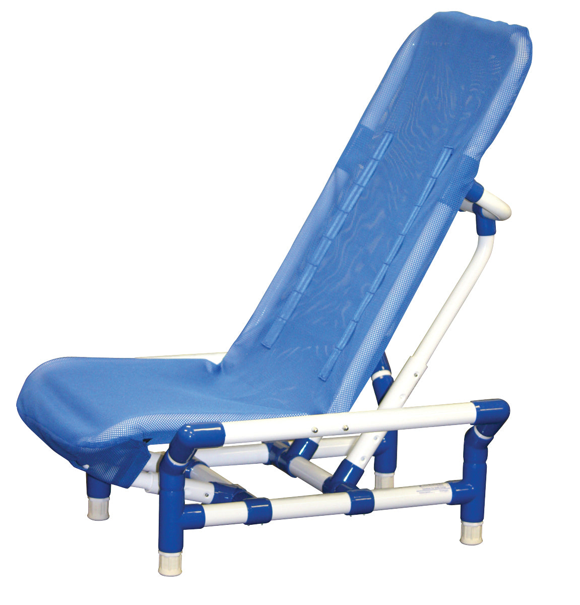 Reclining bath chair with safety harness, large/x-large, beach Bubble Blue