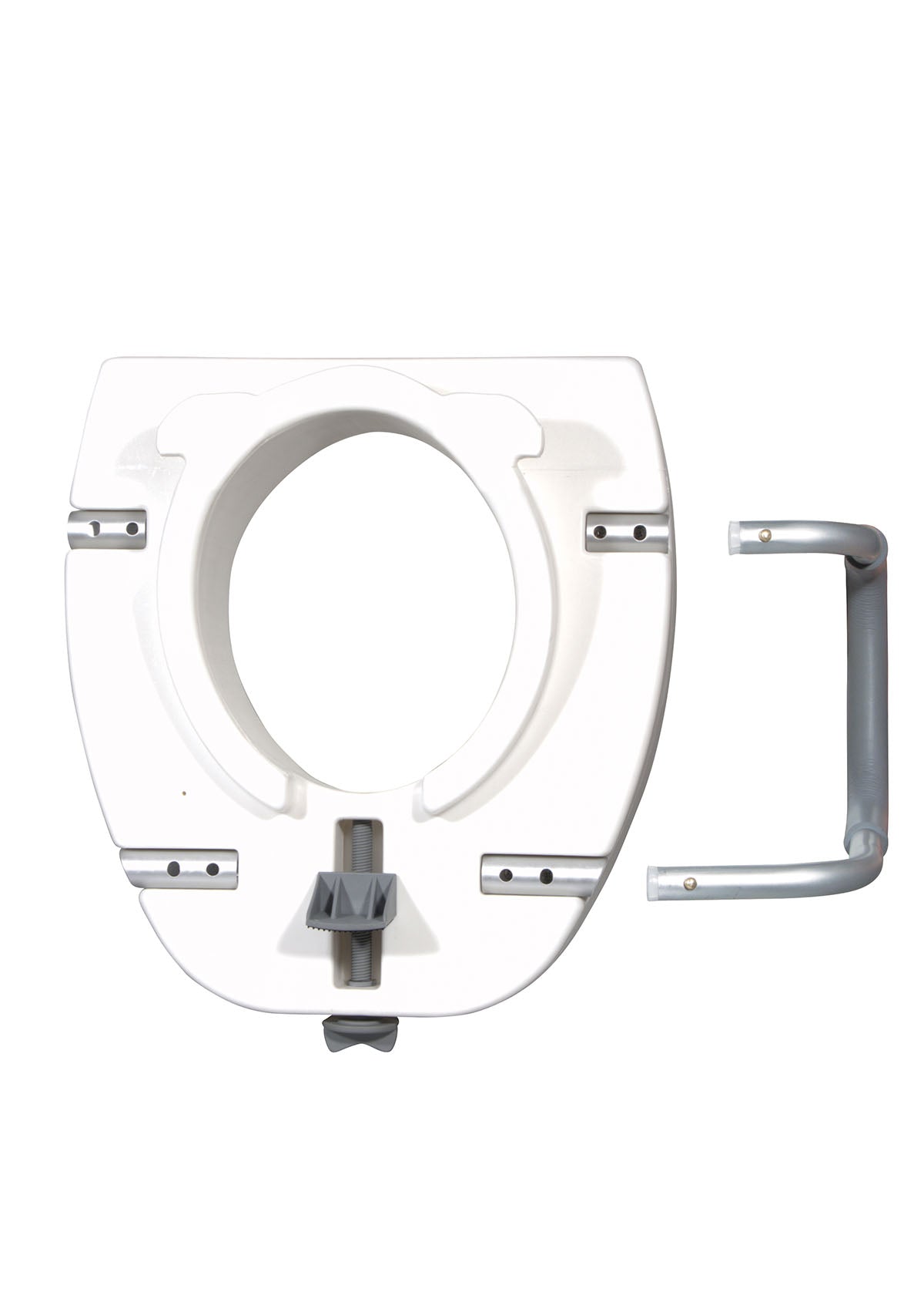 Drive, Premium Plastic Raised Toilet Seat with Lock and Padded Armrests, Elongated